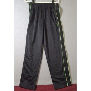 And1 Breakaway Pants Mens M Black Green Snap Warm Up Basketball Vintage EUC Y2K